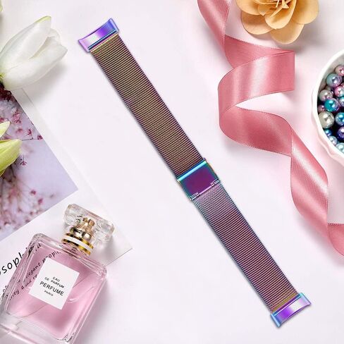 FitTurn Slim Band for Fitbit Charge 6/Charge 5 SmartWatch, Mesh Stainless Steel Adjustable Watchband Feminine Strap Replacement Accessory Strap for Charge 6/Charge 5 Fitness & Health Tracker in Saudi Arabia