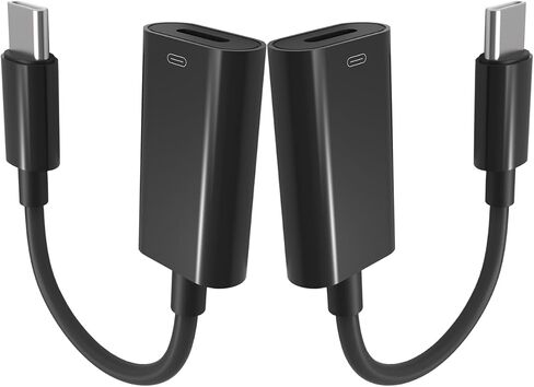 محول USB C ذكر إلى Lightning Female 2-PACK، محول سماعة رأس USB C إلى Lightning للصوت متوافق مع سلسلة iPhone 15 وiPad Pro وMacBook Pro وغيرها، كما يدعم الشحن والبيانات. in Saudi Arabia