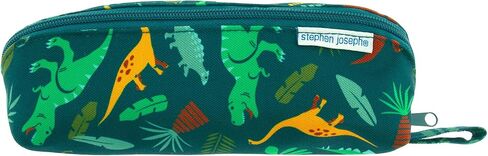 Stephen Joseph All Over Printed Pencil Pouch | Multipurpose Kids School Stationary Case, Colorful Cute Designs with Large Space for Pencils and Pens, Dino, Pencil Case in Saudi Arabia