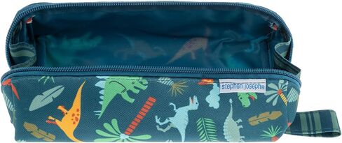 Stephen Joseph All Over Printed Pencil Pouch | Multipurpose Kids School Stationary Case, Colorful Cute Designs with Large Space for Pencils and Pens, Dino, Pencil Case in Saudi Arabia