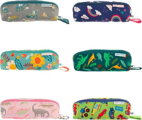 Stephen Joseph All Over Printed Pencil Pouch | Multipurpose Kids School Stationary Case, Colorful Cute Designs with Large Space for Pencils and Pens, Dino, Pencil Case in Saudi Arabia
