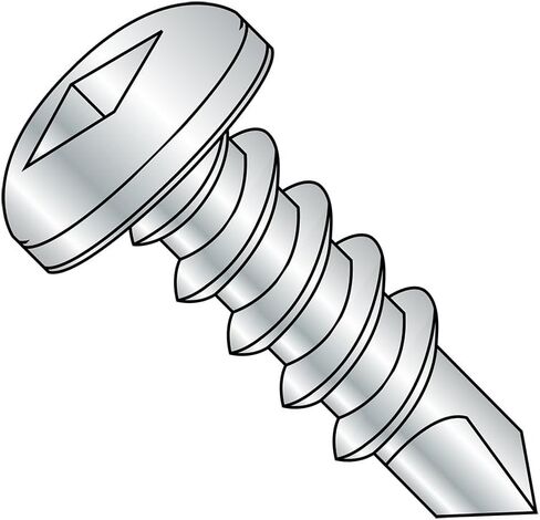 Small Parts 1416KQP Steel Self-Drilling Screw, Zinc Plated Finish, Pan Head, Square Drive, #3 Drill Point, 1/4"-14 Thread Size, 1" Length (Pack of 50) in Saudi Arabia