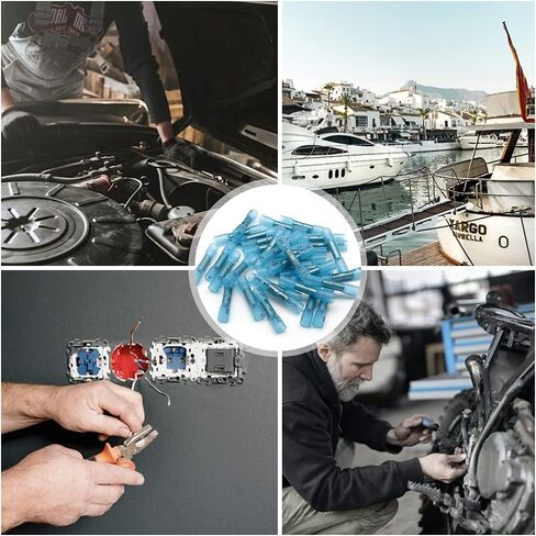 1000 Pcs Blue Heat Shrink Butt Connectors, 16-14 AWG Waterproof Electrical Crimp Wire Splice for Marine, Cable, Wiring in Saudi Arabia