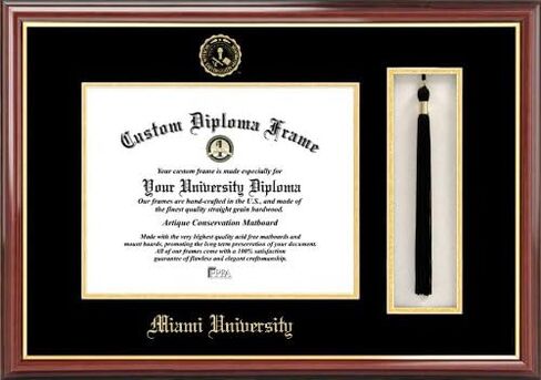 Campus Images OH982PMHGT Miami University Ohio Tassel Box and Diploma Frame, 8.5" x 11" in Saudi Arabia