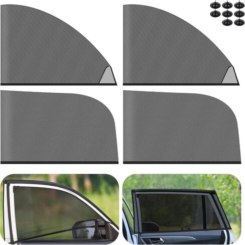4 Pack Baby Car Window Shade Sun for Side Elastic Cover Fabric Front Rear Automotive Sunshade Privacy Protect Toddler Kids Truck SUV Camping Adult in Saudi Arabia