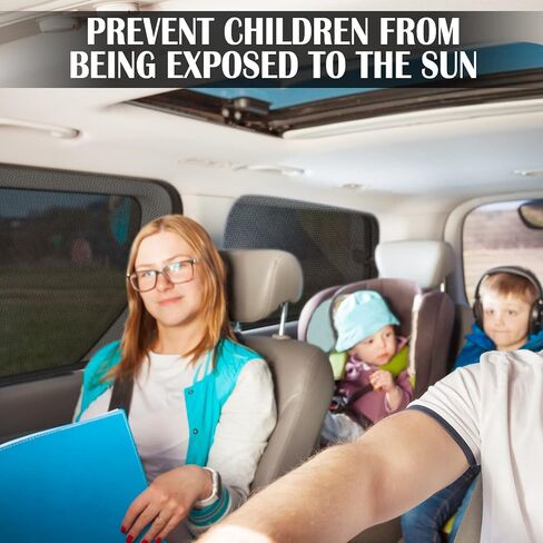 4 Pack Baby Car Window Shade Sun for Side Elastic Cover Fabric Front Rear Automotive Sunshade Privacy Protect Toddler Kids Truck SUV Camping Adult in Saudi Arabia