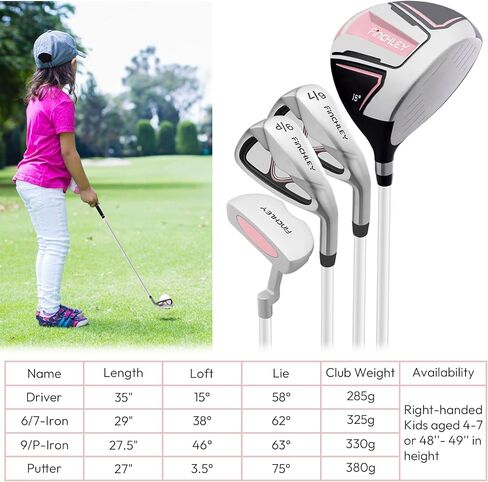 FINCHLEY Kids Golf Clubs Set for Boys & Girls Aged 4-7, Includes Driver, 7# & 9# Irons, and Putter for Right Hand for Right Hand in Saudi Arabia