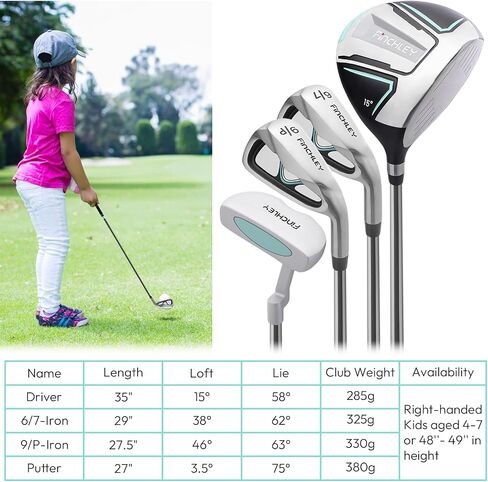 FINCHLEY Kids Golf Clubs Set for Boys & Girls Aged 4-7, Includes Driver, 7# & 9# Irons, and Putter for Right Hand for Right Hand in Saudi Arabia
