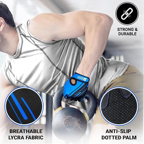 Weight Lifting Gloves Half Finger Workout Gloves Men Women Anti-Slip Padded Palm Gym Gloves Exercise Gloves Cycling Fitness Weightlifting Strength Training in Saudi Arabia