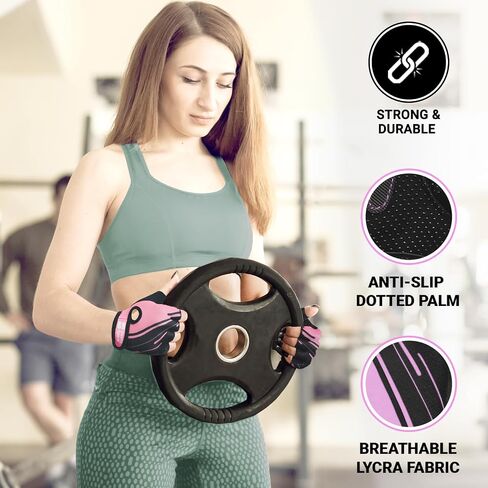 Weight Lifting Gloves Half Finger Workout Gloves Men Women Anti-Slip Padded Palm Gym Gloves Exercise Gloves Cycling Fitness Weightlifting Strength Training in Saudi Arabia