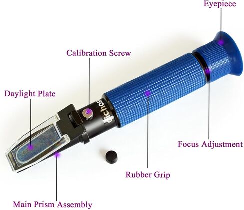 مقياس انكسار الكحول بنطاق مقياس نسبة الحجم 0-80%، لقياس محتوى الكحول في إنتاج المشروبات الكحولية والمشروبات المقطرة والمشروبات المنزلية، مع وظيفة تعويض درجة الحرارة التلقائية in Kuwait