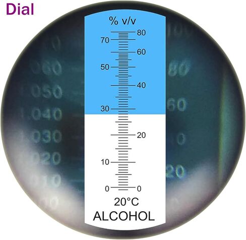 مقياس انكسار الكحول بنطاق مقياس نسبة الحجم 0-80%، لقياس محتوى الكحول في إنتاج المشروبات الكحولية والمشروبات المقطرة والمشروبات المنزلية، مع وظيفة تعويض درجة الحرارة التلقائية in Kuwait