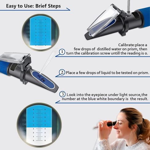 مقياس انكسار الكحول بنطاق مقياس نسبة الحجم 0-80%، لقياس محتوى الكحول في إنتاج المشروبات الكحولية والمشروبات المقطرة والمشروبات المنزلية، مع وظيفة تعويض درجة الحرارة التلقائية in Kuwait