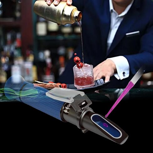 مقياس انكسار الكحول بنطاق مقياس نسبة الحجم 0-80%، لقياس محتوى الكحول في إنتاج المشروبات الكحولية والمشروبات المقطرة والمشروبات المنزلية، مع وظيفة تعويض درجة الحرارة التلقائية in Kuwait