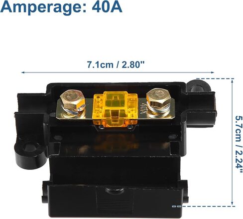 uxcell 1 Set Black 40A Fuse with in-Line Holder Electrical Protection Fusible for Car Audio Video Stereo in Saudi Arabia