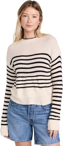 Monrow Women's Boucle Knit Stripe Sweater in Saudi Arabia