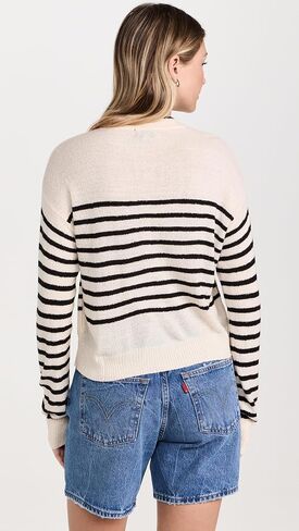 Monrow Women's Boucle Knit Stripe Sweater in Saudi Arabia