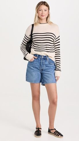 Monrow Women's Boucle Knit Stripe Sweater in Saudi Arabia