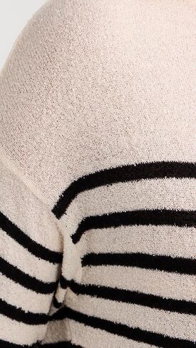 Monrow Women's Boucle Knit Stripe Sweater in Saudi Arabia