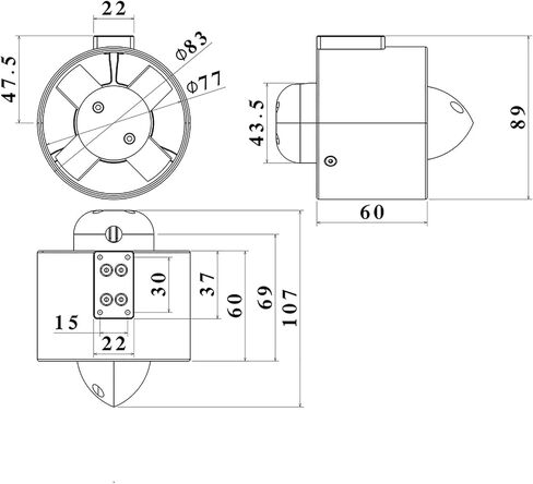 محرك معدني كامل UM7 Pro 290KV 12-24 فولت تحت الماء، دفع بقوة 7.4 كجم بقوة 825 وات للقوارب/ROV/القوارب القابلة للنفخ/Robats(CW) in Kuwait