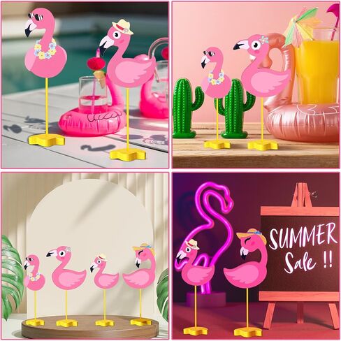 4 Pcs Flamingo Tiered Tray Decor Flamingo Pink Flamingo Decor Wooden Sign on Stand Summer Farmhouse Flamingo Tabletop Decor Freestanding Flamingo Decor Rustic Farmhouse Home Kitchen Decor in Saudi Arabia