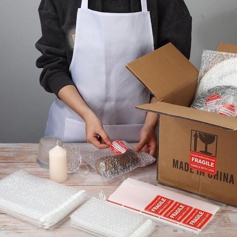 150 Pcs 3 Sizes Bubble Pouches 11.8" x 11.8", 5.91" x 7.87", 3.94" x 5.91", with 20 Sheets Fragile Sticker Sealing Clear Bubble Cushioning Bags Bubble Bags for Dishes Glasses in Saudi Arabia