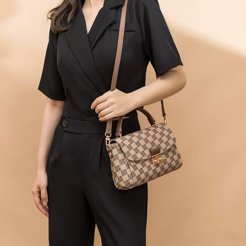 Crossbody Bags for Women - Shoulder Bag Fashion Print Style, Lock Design Handbags for Women, Adjustable Shoulder Strap in Saudi Arabia
