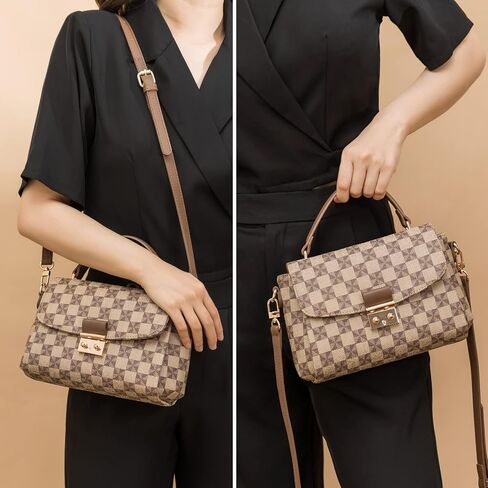 Crossbody Bags for Women - Shoulder Bag Fashion Print Style, Lock Design Handbags for Women, Adjustable Shoulder Strap in Saudi Arabia