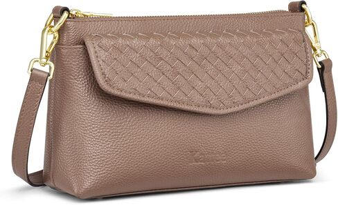 Kattee Leather Crossbody Purse Bags for Women Trendy, Small Soft Woven Women's Crossbody Handbags, Shoulder Clutch Wallet in Saudi Arabia