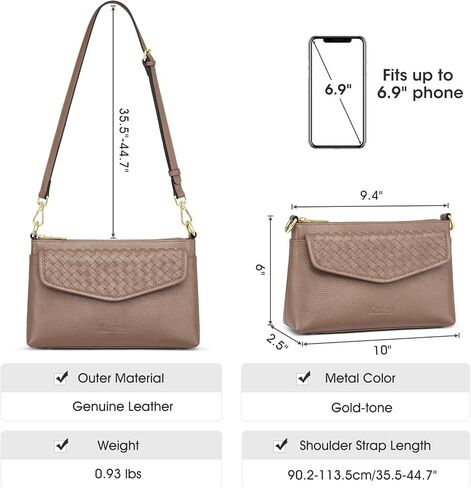 Kattee Leather Crossbody Purse Bags for Women Trendy, Small Soft Woven Women's Crossbody Handbags, Shoulder Clutch Wallet in Saudi Arabia