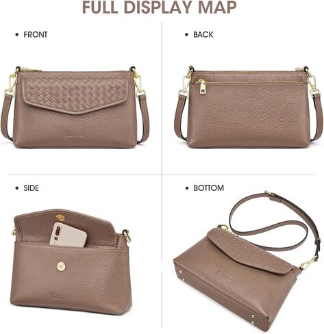 Kattee Leather Crossbody Purse Bags for Women Trendy, Small Soft Woven Women's Crossbody Handbags, Shoulder Clutch Wallet in Saudi Arabia