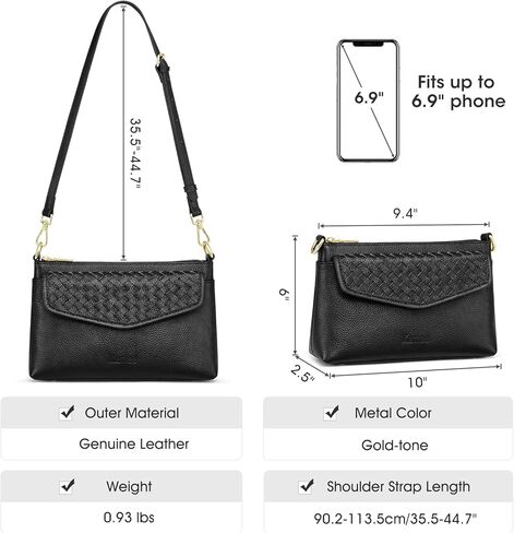 Kattee Leather Crossbody Purse Bags for Women Trendy, Small Soft Woven Women's Crossbody Handbags, Shoulder Clutch Wallet in Saudi Arabia