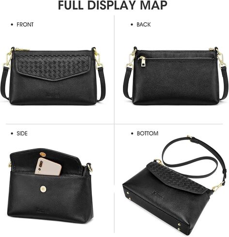 Kattee Leather Crossbody Purse Bags for Women Trendy, Small Soft Woven Women's Crossbody Handbags, Shoulder Clutch Wallet in Saudi Arabia
