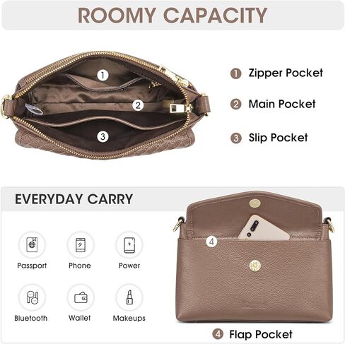 Kattee Leather Crossbody Purse Bags for Women Trendy, Small Soft Woven Women's Crossbody Handbags, Shoulder Clutch Wallet in Saudi Arabia