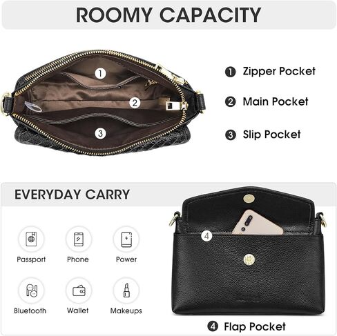 Kattee Leather Crossbody Purse Bags for Women Trendy, Small Soft Woven Women's Crossbody Handbags, Shoulder Clutch Wallet in Saudi Arabia