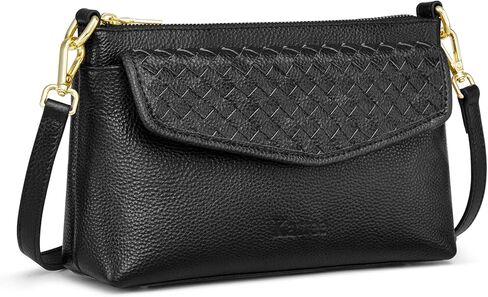 Kattee Leather Crossbody Purse Bags for Women Trendy, Small Soft Woven Women's Crossbody Handbags, Shoulder Clutch Wallet in Saudi Arabia