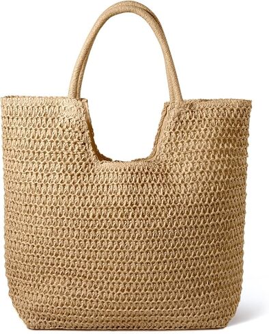 حقيبة Hommtina Straw Bag للسيدات من القش على الشاطئ وحقائب كتف طويلة تمر بالجسم ومحفظة للعطلات ومحفظة من القش للصيف in Kuwait