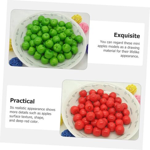 Ciieeo 50 قطعة محاكاة ديكور الفاكهة Miniture الديكور سطح المكتب ديكور الفاكهة الصغيرة التفاح الأخضر الاصطناعي التفاح الأخضر وهمية التفاح الاصطناعي التفاح وهمية التفاح الصغير الدعامة رغوة in Saudi Arabia
