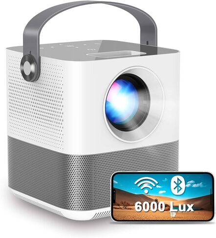 FANGOR 5G WiFi Projector, 300" Display&1080P HD, 360° Speaker/Bluetooth, 10000L Portable Wireless Mini Projector for Outdoor Movie, Sync Smartphone Screen via WiFi/USB Cable, for iOS/Android in Saudi Arabia