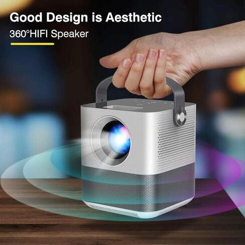 FANGOR 5G WiFi Projector, 300" Display&1080P HD, 360° Speaker/Bluetooth, 10000L Portable Wireless Mini Projector for Outdoor Movie, Sync Smartphone Screen via WiFi/USB Cable, for iOS/Android in Saudi Arabia
