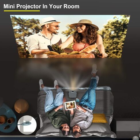 FANGOR 5G WiFi Projector, 300" Display&1080P HD, 360° Speaker/Bluetooth, 10000L Portable Wireless Mini Projector for Outdoor Movie, Sync Smartphone Screen via WiFi/USB Cable, for iOS/Android in Saudi Arabia