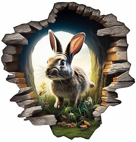 Rabbit Hole In Wall Sticker For Playroom Decor, Boys Room, Living Room, Nursery, Girls Room, Sticker (18 inch) in Saudi Arabia