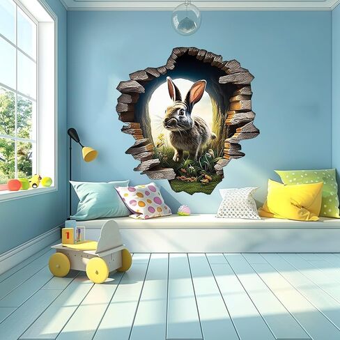 Rabbit Hole In Wall Sticker For Playroom Decor, Boys Room, Living Room, Nursery, Girls Room, Sticker (18 inch) in Saudi Arabia