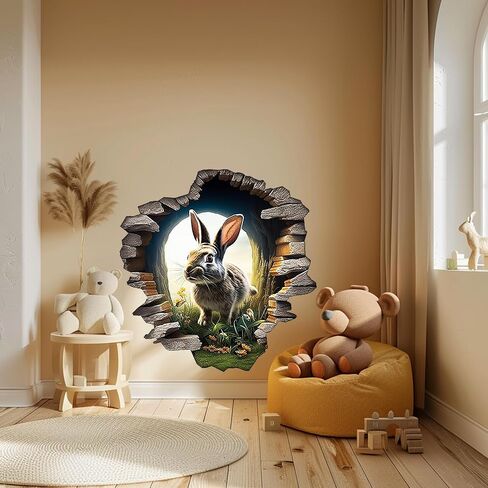 Rabbit Hole In Wall Sticker For Playroom Decor, Boys Room, Living Room, Nursery, Girls Room, Sticker (18 inch) in Saudi Arabia