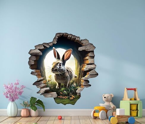 Rabbit Hole In Wall Sticker For Playroom Decor, Boys Room, Living Room, Nursery, Girls Room, Sticker (18 inch) in Saudi Arabia
