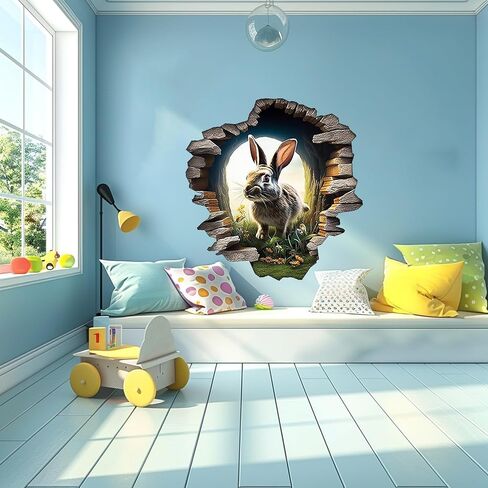 Rabbit Hole In Wall Sticker For Playroom Decor, Boys Room, Living Room, Nursery, Girls Room, Sticker (18 inch) in Saudi Arabia
