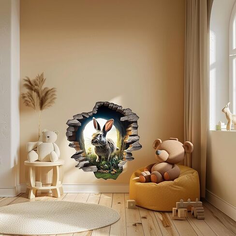 Rabbit Hole In Wall Sticker For Playroom Decor, Boys Room, Living Room, Nursery, Girls Room, Sticker (18 inch) in Saudi Arabia
