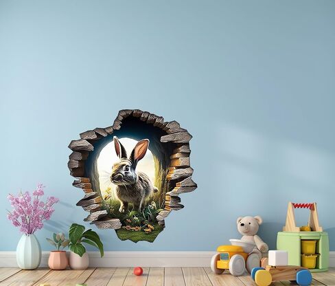 Rabbit Hole In Wall Sticker For Playroom Decor, Boys Room, Living Room, Nursery, Girls Room, Sticker (18 inch) in Saudi Arabia