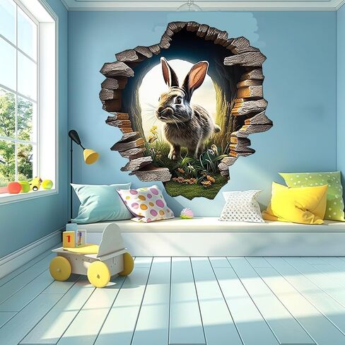 Rabbit Hole In Wall Sticker For Playroom Decor, Boys Room, Living Room, Nursery, Girls Room, Sticker (18 inch) in Saudi Arabia