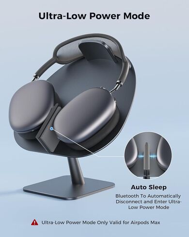 أحدث حامل Airpods Max لعام 2024 من SUPERONE مع وضع السكون التلقائي، حامل حامل Airpods Max مع وسادة واقية، حامل سماعة رأس من سبائك الألومنيوم، رمادي in Kuwait